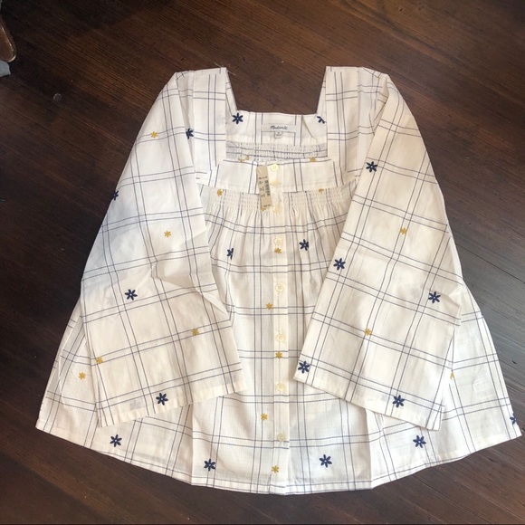 Madewell White Peasant Top Size Medium - Picture 2 of 8